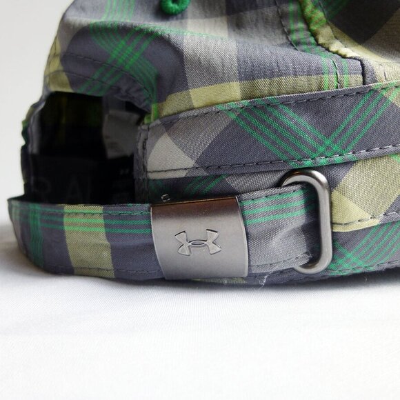 Women's Under Armour Plaid Green/Grey Hat- Adjustable- New Without Tags - Picture 6 of 8